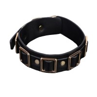 bondage halsband kunstleder gouden ringen