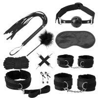 bondage set klittenband soft bdsm zwart