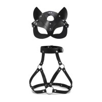 borst harnas kunstleer katten masker