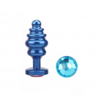 metalen buttplug blauw kristal