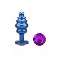 buttplug blauw met paars kristal