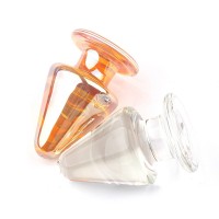Glazen anaal dildo set oranje en transparant - 8.5 cm