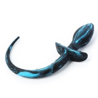 Buttplug hondenstaartje - zwart / blauw