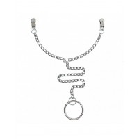 Metalen cockring en tepelklemmen met ketting