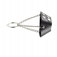 metalen cock ring nep leren band