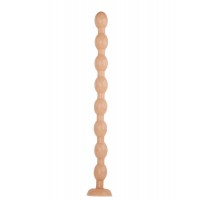 Flexibele anaal kralen met zuignap bruin - 50 cm