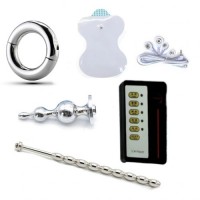 electro play set buttplug dilator cockring gelpad