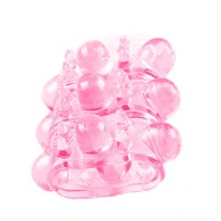 Siliconen penis sleeve met bobbeltjes - roze