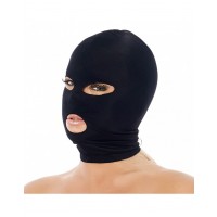 Zwart nylon gezichtmasker elastisch 
