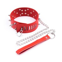 halsband spikes riem rood