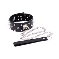 halsband spikes riem zwart