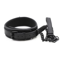 PU leren SM halsband met zwarte riem