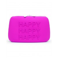 Opbergtas happy happy happy siliconen rits - purple