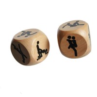 Houten kamasutra sex dobbelstenen 3 x 3 x 3 cm