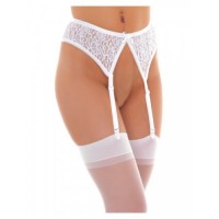 Jarretelgordel met kousen one size - wit