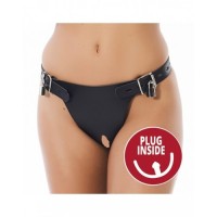 Kuisheidsgordel met hangsloten en plug - M/L 
