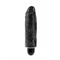 King Cock realistische vibrator zwart - 15 cm