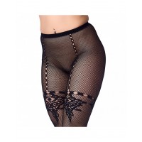 Amorable erotische heup panty met gaten - zwart