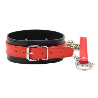 kunst leren halsband rood zwarte bondage