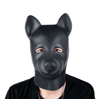 leren hondenmasker zwart