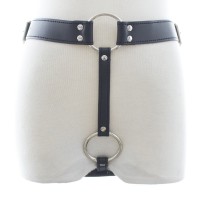 Leren strap-on harnas voor interne dildo