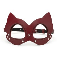 leren kattenmasker kattenoren rood