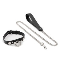 leren sm halsband ring riem