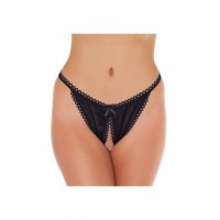 Amorable tanga met open kruis - zwart