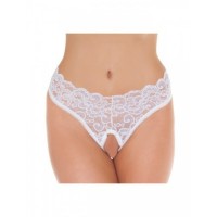 Amorable transparante open kruis string - wit
