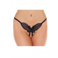 Amorable open vlinder G-string - zwart