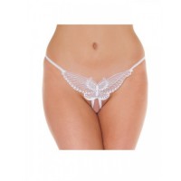Amorable open vlinder G-string - wit