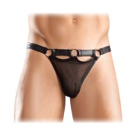mannen string zwart ringen