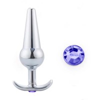 metalen buttplug blauw kristal