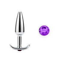 stalen buttplug roze kristal
