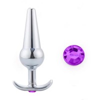 metalen buttplug paars kristal