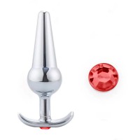 metalen buttplug rood kristal