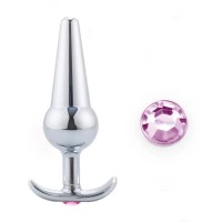 metalen buttplug roze kristal