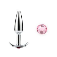 stalen buttplug roze kristal
