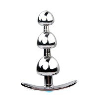 Metalen buttplug met blauw kristal 28 - 97 mm