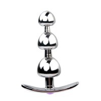 Metalen buttplug met paars kristal 28 - 97 mm