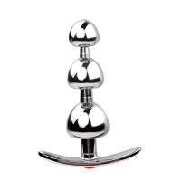 Metalen buttplug 26 - 97 mm rood kristal