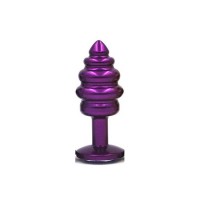 Metalen paarse buttplug met paars kristal 29 - 72 mm