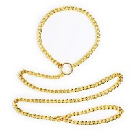 Metalen gouden halsband met ketting