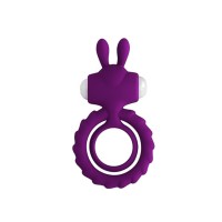 oh rabbit siliconen vibrerende cockring paars