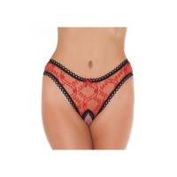 Amorable transparant rood open kruis sexyslipje