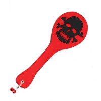 PU leren skull paddle rood - lengte 30 cm