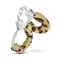 pluche metalen bondage handboeien luipaard print