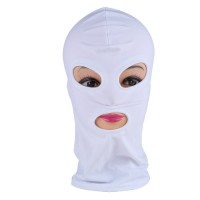 Polyester hoofdmasker met openingen - wit