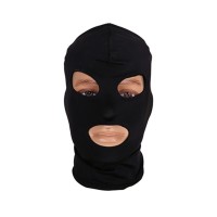 Polyester hoofdmasker met openingen - zwart