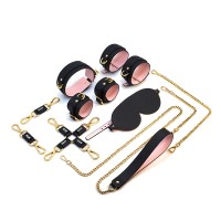 pu leren bdsm set zwart roze goud